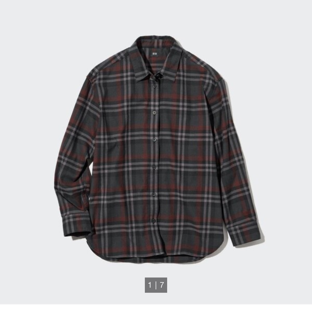 UNIQLO Women’s Flannel Checked Long-Sleeve Shirt